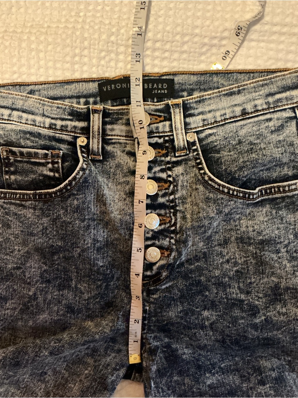 Veronica Beard Maera High Rise Skinny Jeans Indigo Acid Wash - Picture 8 of 11